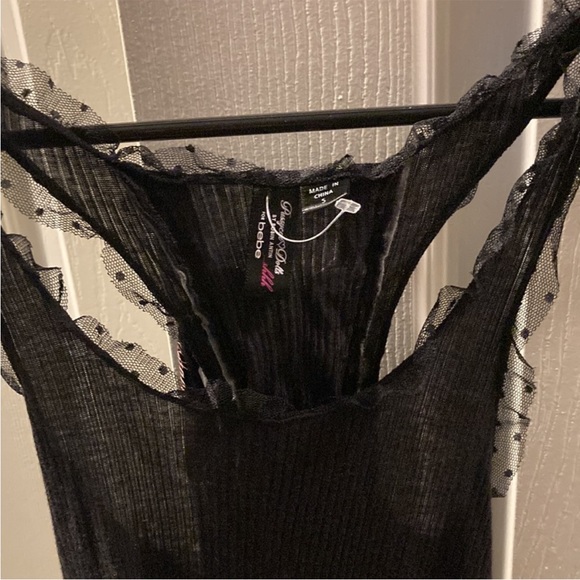 Bebe pussycat dolls lace up tank & thong collectible item Y2K - Picture 6 of 11